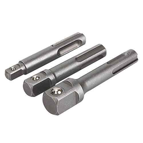 3 Pcs 1/4" 3/8" 1/2" Socket Driver Adapter Drill Bit Adapter Extra Long Adapter Impact Drill Bits for SDS Plus Hammer Drill