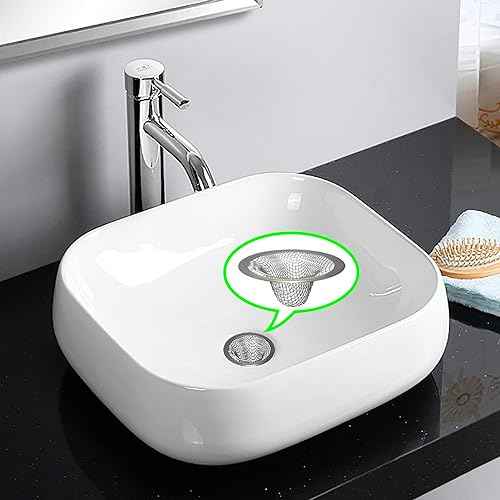 1.0" Small Drain Strainer, Sink Drain Hair Catcher, Bathroom Sink Drain Strainer, 2PCS Drain Mesh Baskets for Laundry, Mop Pool, Utility, Slop, RV Sink, Stainless Steel Drain Filter