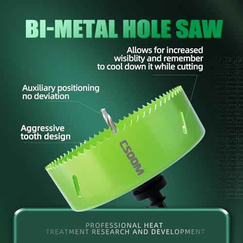 CSOOM Upgraded Bi-Metal Hole Saw Drill Bit, Hole Drilling Cutter, Ideal for Plastic, Wood, Plywood, Thin Steel Sheets, and Thin Aluminum Sheets£¨158mm|6-15/64"£©.