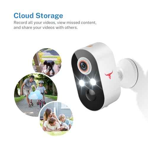 1080P Security Camera Wireless, Color Night Vision, Human Detection, Cloud Storage, 2-Way Audio, 2.4G WiFi, Live View, Indoor Outdoor Surveillance (2 Spotlights)
