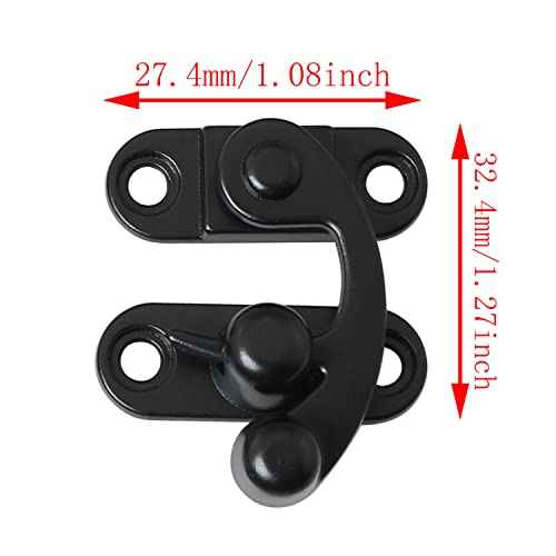 2pcs Antique Hook Hasp Latch Black Padlock Hasp Hook Lock for Jewelry Box Cabinet Toolbox Suitcase