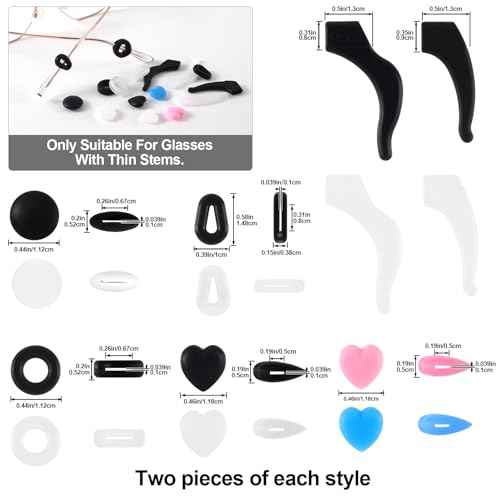 Heart Round Eyeglasses Ear Grips, Soft Silicone Retainers Behind The Ear Hooks, Anti-Slip Holder Eyeglasses Stopper