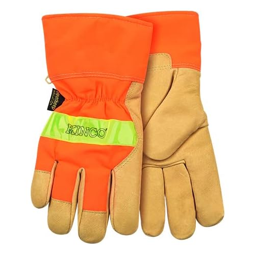 Kinco 1938 Lined High Visibility Orange Grain Pigskin