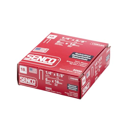 SENCO Collated Medium Wire Staples, Galvanized, 18 GA (L10BABN) 5,000