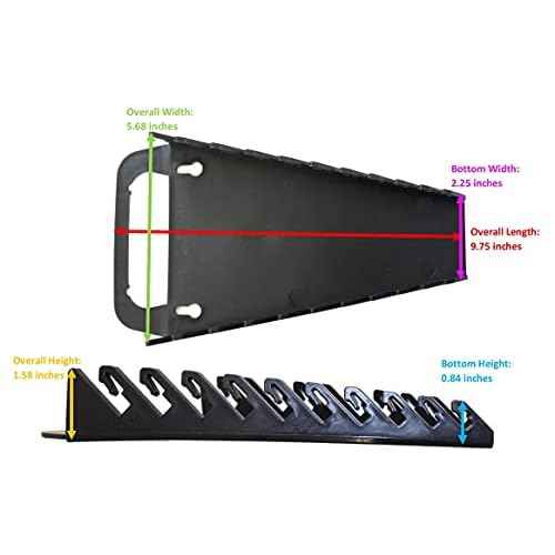 10-Tool Gripper Wrench Organizer Tray Kit - 2 Plastic Portable Gripper Tray Holders (2 Piece Kit, Black & Red)