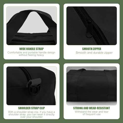 Small Tool Bag,Close Top Wide Mouth Tool Organizer Bag,Large Capacity Tool Bags for Men,Canvas Tool Storage Bag for Storage Handbag for Screwdrivers,Wrench,Pliers Hand Tools (black, 12 Inch)