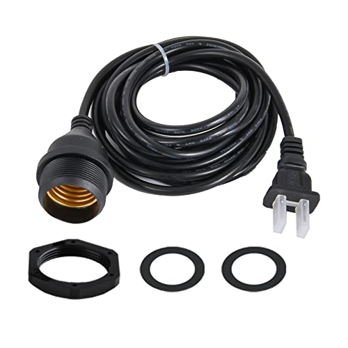 10FT Waterproof Outdoor Electric Light Socket with Wire - E26/E27 Plug, Heavy Duty, IP65