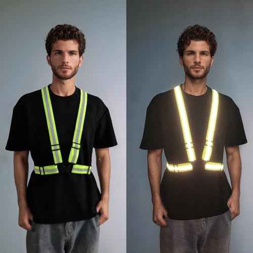 Adjustable Reflective Safety Vest-360¡Æ Silver Straps for Cycling,Construction