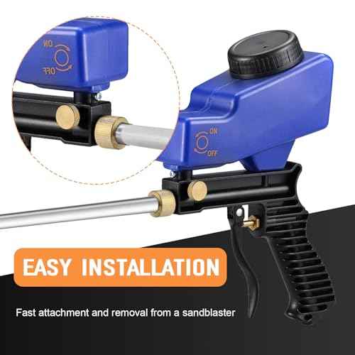 Sand Blaster Long Nozzle Walnut Blasting Kit Compatible with Le Lematec Soda and Walnut Blaster, Abrasive Media Sandblaster Sandblasters Extended Nozzle for Carbon Cleaning Spot Blasting