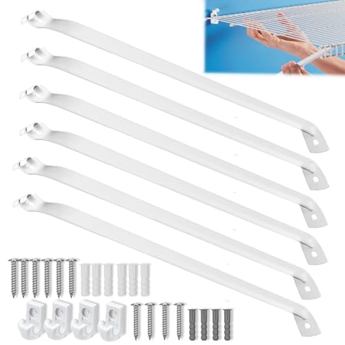 12 Inch Heavy Duty Wire Shelf Brackets Pack of 6 - Rust-Resistant Steel Support