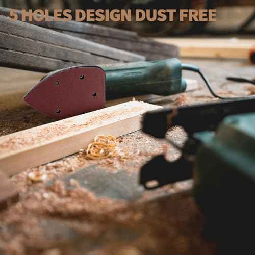 8 PCS Mouse Detail Sanding Interface Pad Hook and Loop, Triangle Sanding Pad with 5 Holes, Come with Triangle Mouse Sandpaper 60 100 120 240 Grit, for Mouse Sander Sandpaper Backing Pad