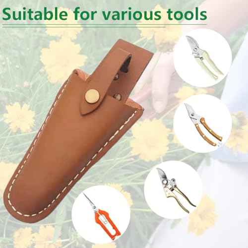 2pcs Pruner Holster,Pliers Holster with Snap Gardening Case Pouch Bag,Gardening Scissors Tool Holder for Garden Shears, Tool Pliers, Pruning Knife Belt Cover