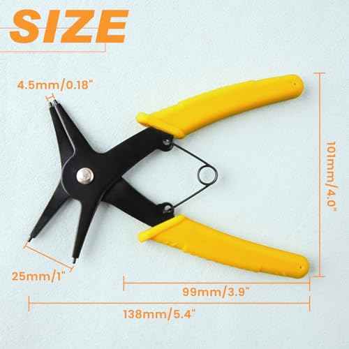 2 in 1 Snap Ring Pliers - Internal & External Circlip Pliers for 10-40mm Snap Rings