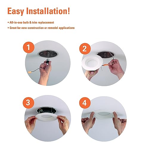 HALO 5 Pack 6 Inch LED Recessed Can Light Trim, Dimmable, 5 CCT, 750lm - Standard Version