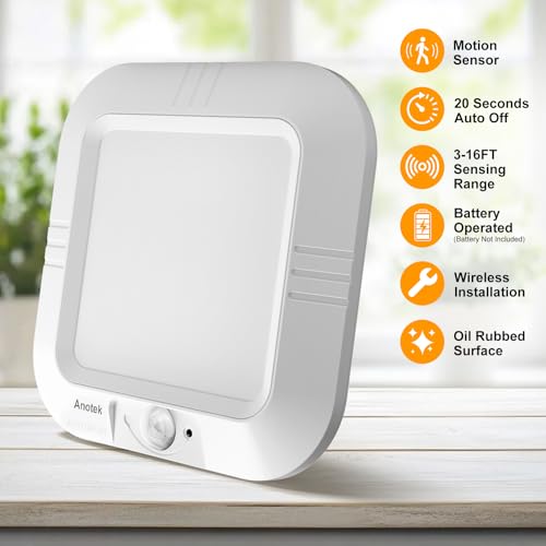 6000K Battery Operated Ceiling Light with Motion Sensor - Indoor LED Fixture