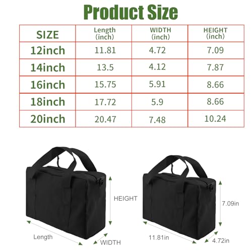 Baizoy Black 12-Inch Wide Mouth Tool Organizer Bag for Small Tools