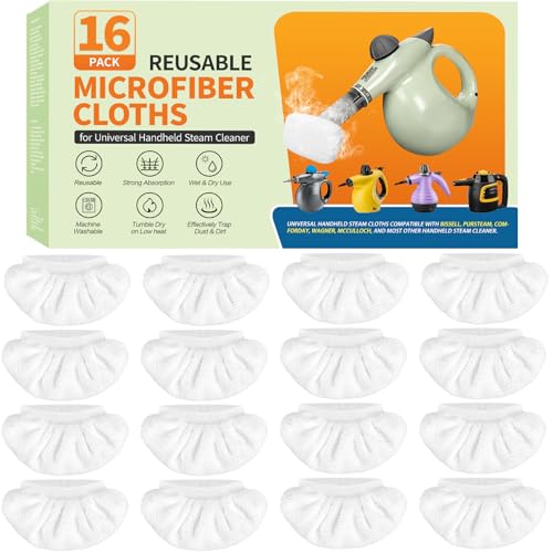 NXPPYY 16-Pack Universal Microfiber Cloths for Steam Cleaners – Replacement Pads