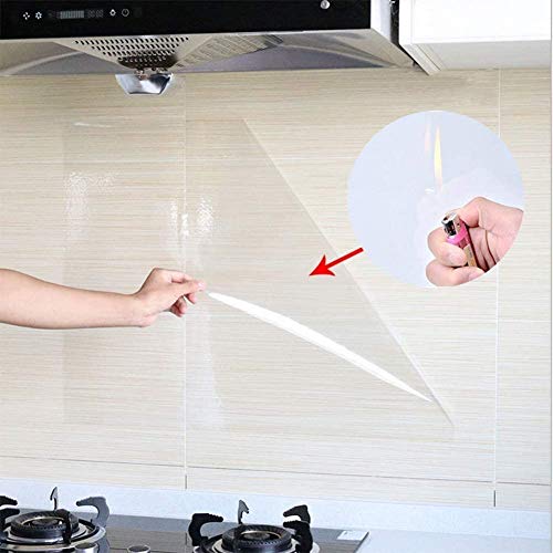 COSNIGHT Clear Oil-Proof Waterproof Kitchen Backsplash Contact Paper 11.8"W x 118"L