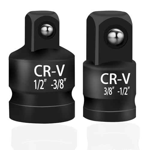 Giantree 2 Pcs Impact Socket Reducer and Adapter Set, 1/2"to 3/8" & 3/8"to 1/2" Impact Adapter Set, Steel Impact Adapter Set, Breaker Bar Wrench Conversion Kit Mechanic tools