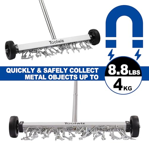 Toolwiz Magnetic Pick Up Sweeper 17-Inch Wide, 8.8 Lb Magnet Force