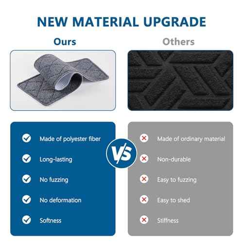 Stair Treads for Wooden Steps Indoor, 15 Pack 8" X 30" Non Slip Carpet Stair Treads with Reusable Adhesive for Kids Elders and Dogs, Surface Polyester TPR Backing Stair Runner Rugs, Dark Grey