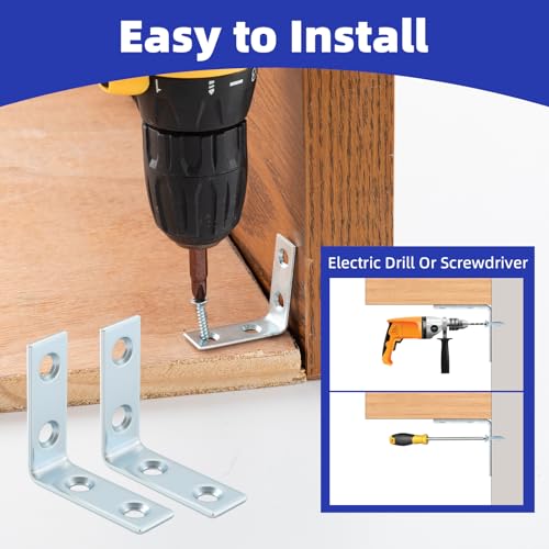 Zinc-Plated 1.5-Inch L Brackets - 40 Pack Metal Corner Reinforcement Braces