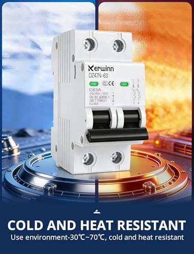 32A AC Miniature Circuit Breaker 2-Pole 120/240V DIN Rail Mount, Grid-Tied Solar & Home Use