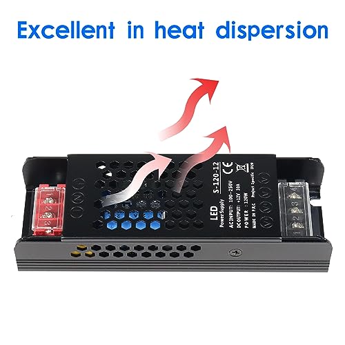 120W 12V 10A Universal Switching Power Supply for LED Strip Lights, Industrial Devices