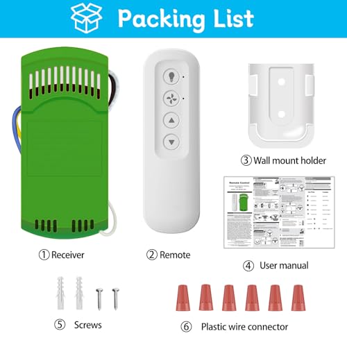 COREBAY 99770 Remote Kit for Hunter Ceiling Fans — Ceiling Fan Remote Control with Receiver (Variation: 99770 Remote Kit)