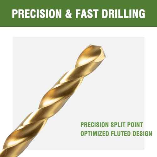 3/32" Cobalt Drill Bit (6 Pack), Titanium Twist Drill Bits for Metal, Stainless Steel, Cast Iron and Wood
