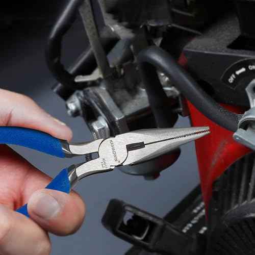 Mini Needle Nose Pliers 5"-2 Pack KAIHAOWIN Small Long Nose Pliers with Wire Cutters, Spring Loaded Thin Needle Nose Pliers, Precision Pliers Set for Crafts/Jewelry Making/Tiny Project
