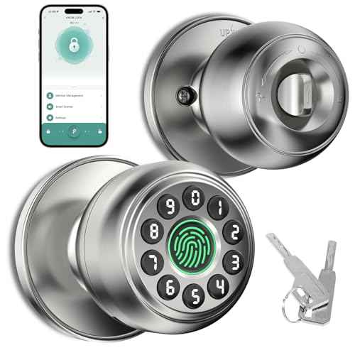 Fingerprint Door Lock£¬Fingerprint and Keypad Input Smart Door knob, App Controlled Biometric Door Lock, Keyless Entry, Bedroom, Office, Hotel, Apartment Auto Door knob(Silver)