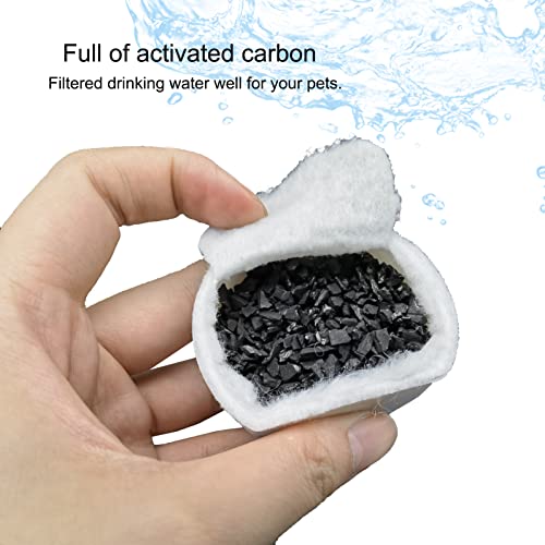 16 Pack Pet Fountain Replacement Filters with Carbon & Foam Pre-Filters