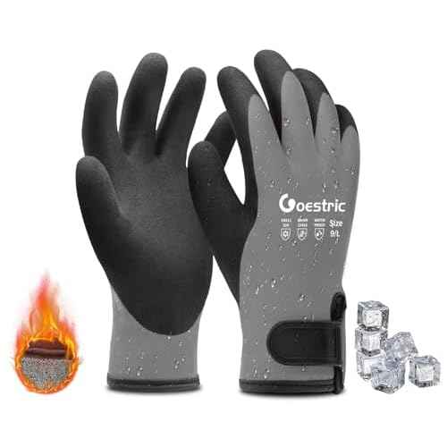 100% Waterproof Winter Work Gloves for Men Women, Freezer Gloves with Grip for Shoveling Snow