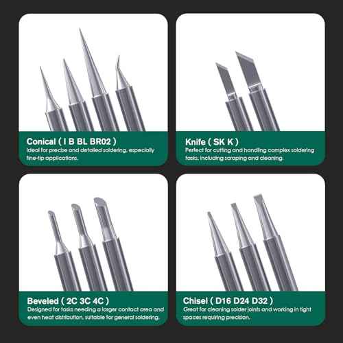 HANGLIFE T18 Soldering Iron Tips with Tip Holder for Hakko FX-888D FX-888 FX8801 FX-600, and More Soldering Stations/Guns - Replacement Solder Tips for Welding Equipment & Accessories (12 pcs)
