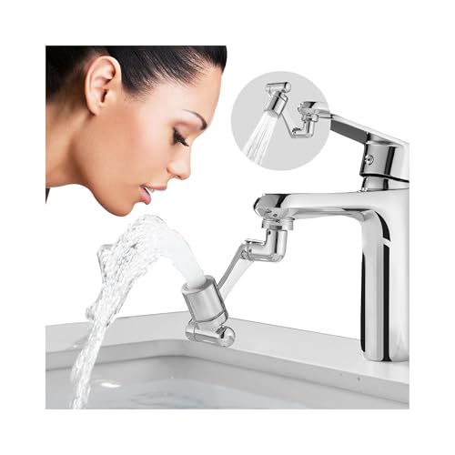 CECEFIN Swivel Faucet Extender Sink Aerator - 1080° Rotating, 2-Mode, Brass & ABS