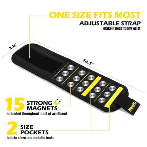 Magnetic Wristband for Holding Screws, Drill Bits, Nails, Stocking Stuffers for Adults, Cool Gadgets for Christmas, Father's Day, Valentine's Day, Gifts for Handyman, Dad, Husband, Grandpa