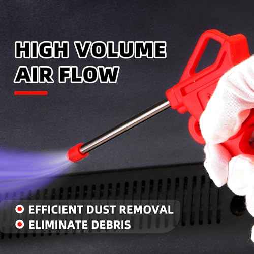 High-Power Air Blow Gun Industrial & Household Dual-Purpose Air Duster Rubber Guard Nozzle Compressor Dust Cleaning Tool Car Detailing Cleaning Tool