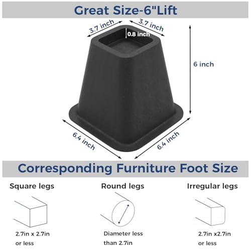 ALORAIR 4-Pack 6in Dehumidifier Risers | Heavy-Duty Crawl Space Support for Vibration & Drainage