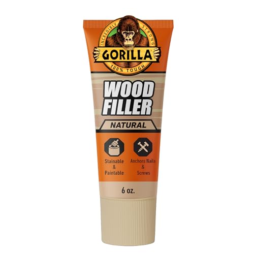 Gorilla All Purpose Wood Filler Natural 6 oz Tube - Indoor & Outdoor Repair