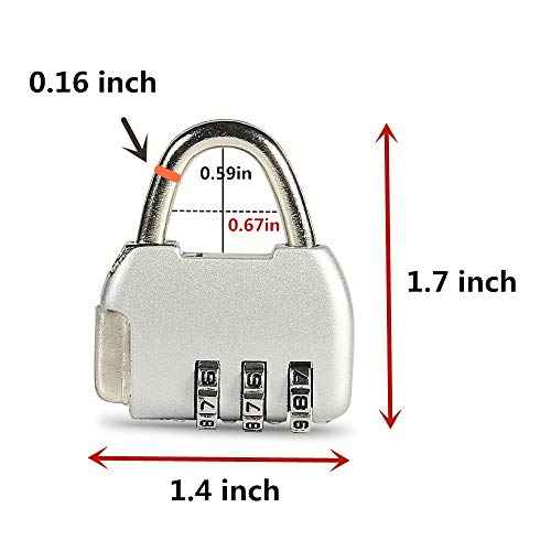3 Pack Combination Lock 3 Digit Padlock Resettable and Waterproof for School Gym Suitcases Locker, Luggage, Briefcases, Computer Bags, Schoolbags, Backpacks, Locker, Drawers, Toolkit and Cabinets