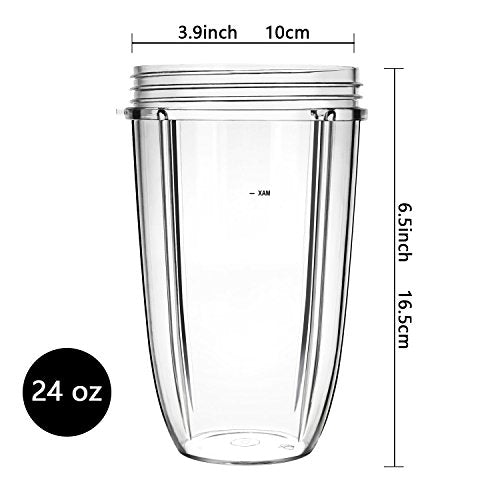 QUIENKITCH 24oz Nutribullet Replacement Cup for 600W/Pro 900W Blenders