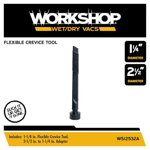 Workshop Wet Dry Vacuum Crevice Tool Flexible 1-1/4 inch Attachment