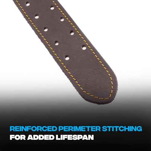 OX Tools 3-inch Wide Full Grain Leather Tool Belt - 3" Wide Oil Tanned Double Stitched Construction Belt with Rivets - 33" to 44" Belt Length Carpenter Tool Belt - OX-P263303