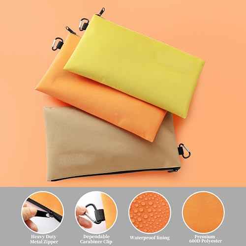 3PCS Tool Pouches with Zipper, Premium small Tool Bags, Waterproof Utility zipper Pouch for Organizers and Storage