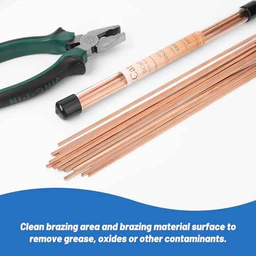 10 Sticks Brazing Rods BCuP-5 15% Silver Solder Copper Phosphor Alloys Welding Rods 0.050"x1/8"x10"Brazing Rods for AC Refrigerators Pipe Gas