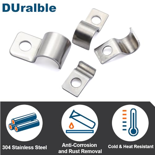 FamlTol 3/4" (20mm) Stainless Steel Pipe Clamps Heavy Duty Wire Mounting Brackets - 25 Pcs