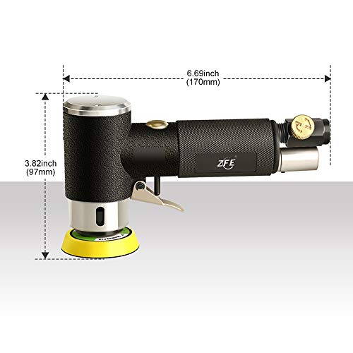ZFE 1/2/3 Inch Random Orbital Air Sander with 15 Buffing Pads & Sandpapers