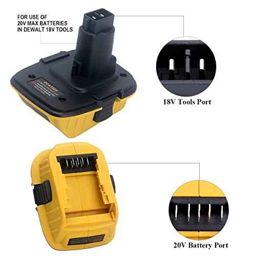 DCA1820 Battery Adapter for DEWALT 18v to 20v Convert 20V MAX XR Lithium Battery DCB200 DCB201 DCB203 DCB204 DCB205 DCB206 to Dewalt 18V NiCad & NiMh Battery DC9096 DW9096 DC9098