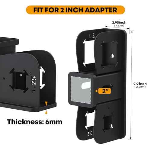 Wall Mount Hitch Receiver 2 Inch, 400LB Trailer Hitch Wall Mount Storage, Bike Rack Hitch Wall Mount Vertical, Wall Mounted Trailer Hitch Receiver Rack Stash for Bicycle Ski Cargo Storage Organizer